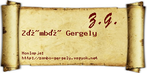 Zámbó Gergely névjegykártya